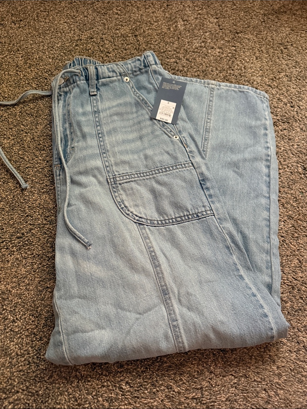 NWT Universal Thread High Rise Drawstring Soft Utility Jeans - Picture 3 of 5